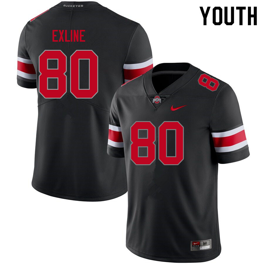 Youth #80 Blaize Exline Ohio State Buckeyes College Football Jerseys Sale-Blackout